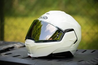 Preklápacia prilba na motocykel HJC I100 Solid perleťovo bie - 2