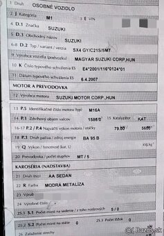 predám NÁRAZNÍK SUZUKI SX4 1.6 2008 MOTOR M16A, DVERE, KAPOT - 2