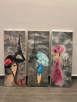 Obraz na plátne-ručne maľovaný-tematika Paríž - 2