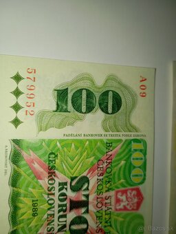 BANKOVKY 100 KČS 1989, VZÁCNÁ SÉRIE A ROZPRACOVANÝ TISK - 2
