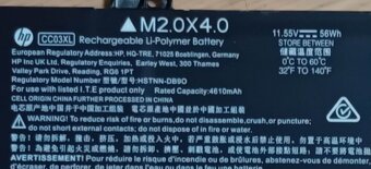 batéria HP CC03XL (11.55V / 56Wh) stav 90% - 2