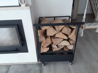 Vozík na drevo, kôš na drevo, - 2