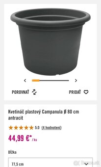 Kvetináč 80cm antracit - 2
