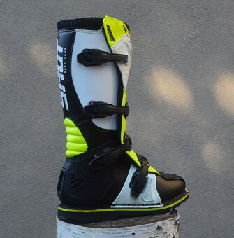 Čižmy topánky SHOT X10 biele žlté čierne - 2