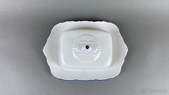 Maslienka s motívom husi, modrá linka, porcelán - 2