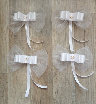 svadobná výzdoba na auto na jutovine krémová - 2