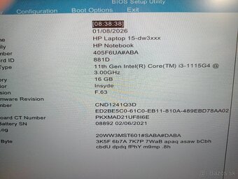 predám na diely/opravu/doskladanie notebook HP 15-dw3033dx - 2