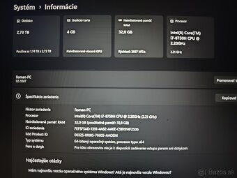Herný notebook Dell G5 5578 32 GB/3 TB - 2