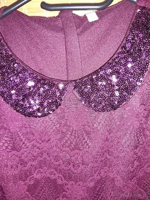 Slávnostné bordové šaty 152 - 2