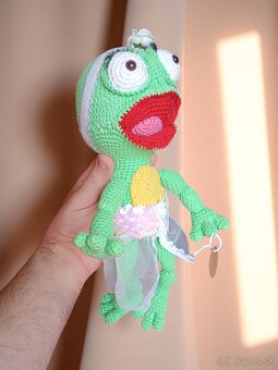 Mäkká háčkovaná žabka – originál handmade - 2