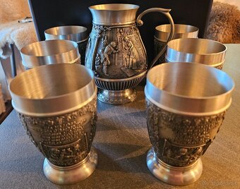 Predám sadu cinovych pohárov s dzbanom - 2