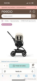 CYBEX Kočík športový Eezy S Twist+ 2 BLK Canvas White Gold - 2