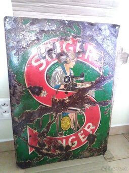 Stará originálna smaltovana tabuľa SINGER - 2