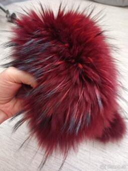 Kožušinový golier bordový - 2