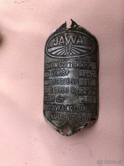 Jawa 250 pérák FJ 1947 s doklady - 2
