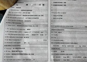 MOTOR MR20 Nissan Qashqai 2.0 2013 AIRBAGY SADA, PREVODOVKA, - 2