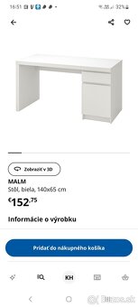 Písací stôl Malm, IKEA - 2
