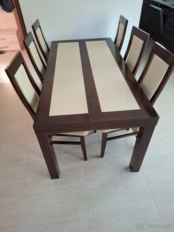 Stôl z dreva so stoličkami 6 kusov - 2