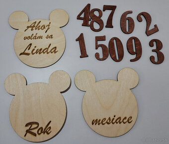 Miľníkové kartičky - drevené - 2