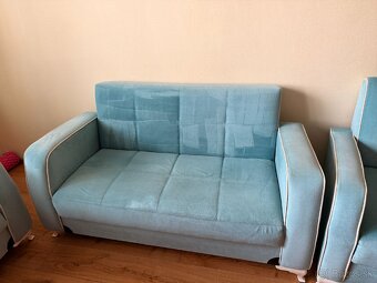 Tyrkysová sedacia súprava 3+2+1 - 2