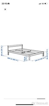 IKEA 140x200 posteľ spolu s roštom - 2