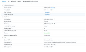 Synology DS920+ (bez HDD) - 2x NVMe cache, 20 GB RAM - 2