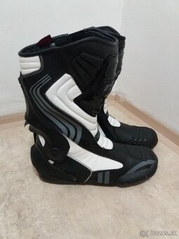 Moto Kožené Čižmy Sports White - 2