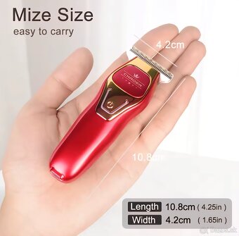 Vynikajúci Kompaktný Strojček na Vlasy 0-3mm 2-rýchl. USB-C - 2