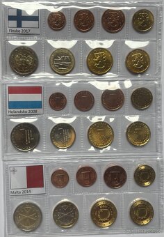 Sady euro minci 1 cent - 2 euro v UNC kvalite. - 2