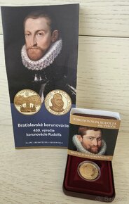Zlata zberatelska minca 100€ Korunovacia Rudolfa 2022 - 2