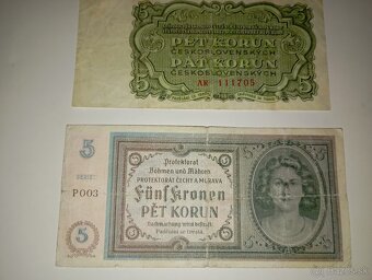 BANKOVKY 5 KČS 1940-1961, 3 RŮZNÉ EMISE - 2