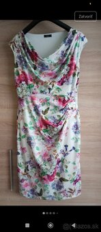 Spoločenské šaty biele s kvetmi L/xl - 2