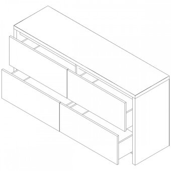 štvorzásuvková komoda - 2