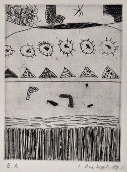 Ivan Ouhel, Lept, autorský tisk, signovaný. - 2