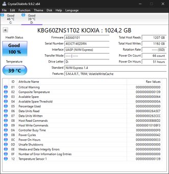 KIOXIA BG6 1TB NVMe M.2 2230 – 100 % zdravie - 2
