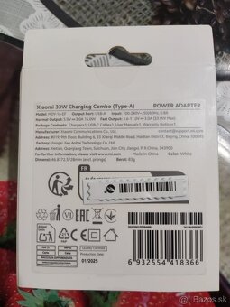 Predám Xiaomi 33W Charging Combo (Type-A) EU - 2
