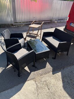 Ratanové sedenie plus servírovací stolík - 2