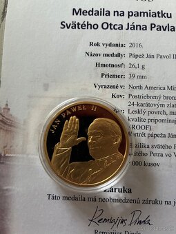 Pozlátená medaila Jan Pavol 2 - 2