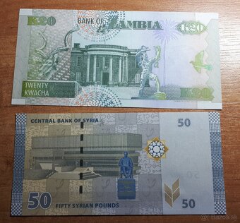 Predám UNC bankovky Syria, Zambia, Samoa a Papua new guinea - 2