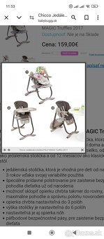 Detska polohovatelna jedálenská stolicka a lehatko Chicco - 2
