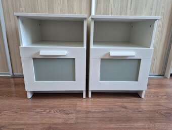 Nočný stolík biely - 2ks (IKEA BRIMNES) - 2