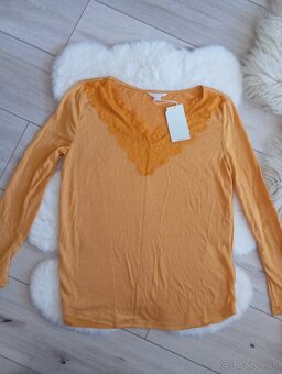 Dámsky horčicovy top M - 2