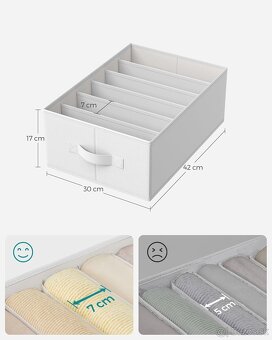 SONGMICS skladacie organizéry na oblečenie – set 4 ks, biele - 2