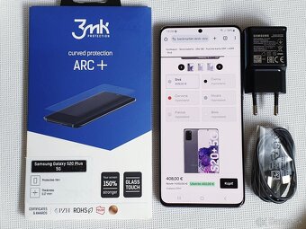 Samsung S20+ 6,7" šedý, top stav - 2