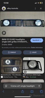 BMW E21 KÚPIM Jednoočko Maska+svetla - 2