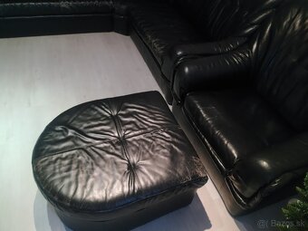 Kožená Sedačka Kreslo Taburetka - 2