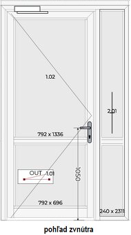 Vchodové dvere 1450x2444 (+56mm rozširovací profil) - 2