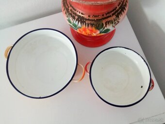 Staré, barevné, smaltované nádobí -riad smaltovaný - 2