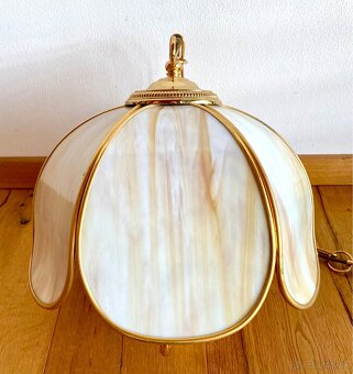 Stará mosazná Tiffany lampa - 2
