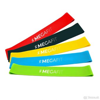Odporové gumy posilňovacie Megafit na cvičenie sada 5ks + ta - 2